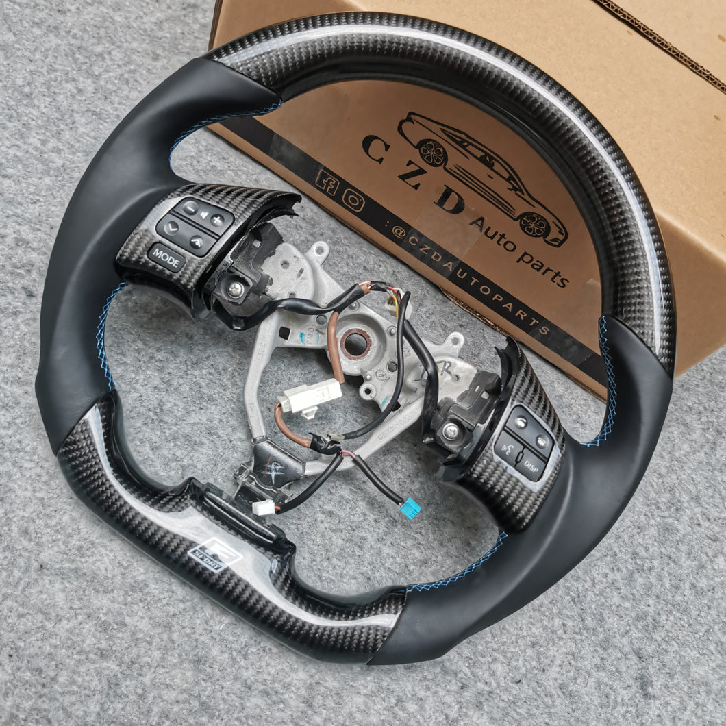 CZD auto parts carbon fiber steering wheel for Lexus IS250 /300 /350 2006-2013 with round top flat bottom shape