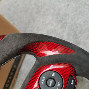 CZD Autoparts for Toyota 8th gen Camry se xse le xle 2018-2022 carbon fiber steering wheel  red carbon fiber center trim