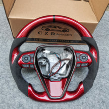 Load image into Gallery viewer, CZD Autoparts for Toyota 8th gen Camry se xse le xle 2018-2022 carbon fiber steering wheel  red carbon fiber center trim