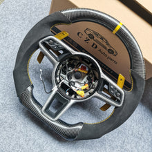 Load image into Gallery viewer, CZD auto parts for Macan models 2014 - 2022 carbon fiber steering wheel with yellow stripe
