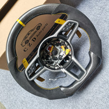 Load image into Gallery viewer, CZD auto parts for Macan models 2014 - 2022 carbon fiber steering wheel with yellow stripe