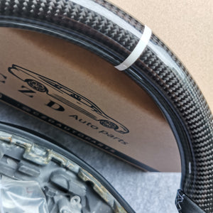 CZD Autoparts For Maserati Quattroporte GTS 2013-2019 carbon fiber steering wheel gloss finish with alcantara