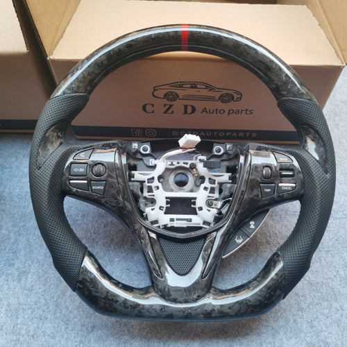 czd auto parts carbon fiber steering wheel for Acura TLX 2015-2021 with forged carbon fiber and red stripe