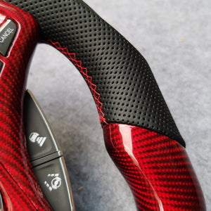 czd auto parts carbon fiber steering wheel for Acura TLX 2015-2021 with gloss red carbon fiber
