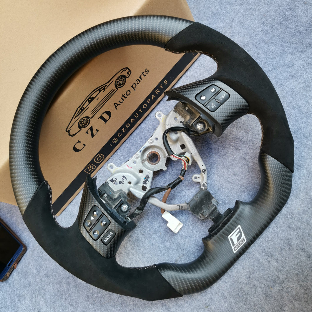 CZD auto parts carbon fiber steering wheel for Lexus IS250 /300 2006-2013 with white F badge