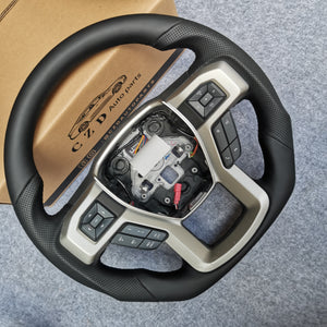 CZD Auto Parts carbon fiber steering wheel for Ford F-250 2017-2021 with full leather