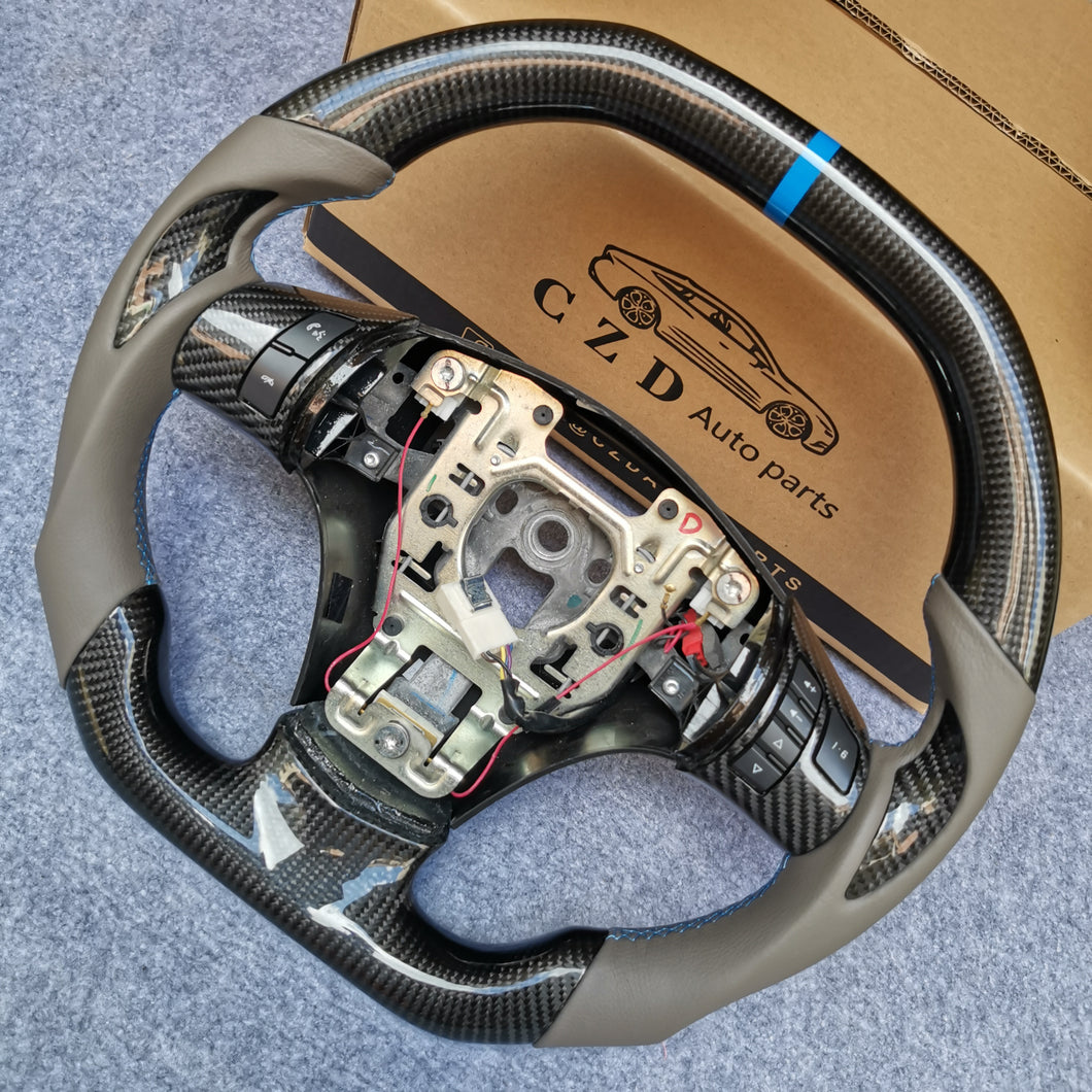 CZD auto parts carbon fiber steering wheel for Chevrolet Corvette C6 Z06 C6 2005-2013 with gloss carbon fiber thumbgrips