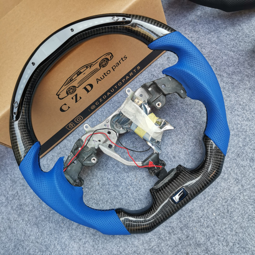 CZD auto parts carbon fiber steering wheel for Lexus IS250 /300 2006-2013 with led light on the top
