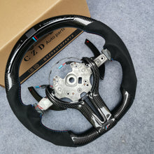 Load image into Gallery viewer, CZD Autoparts for BMW M5 F10 M6 F06 F12 F13 X5M F85 X6M F86 carbon fiber steering wheel LED and M-color stripe line