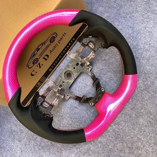 czd auto parts carbon fiber steering wheel for Honda FK2 with gloss pink carbon fiber