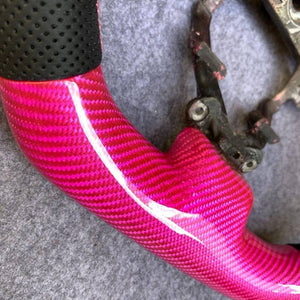czd auto parts carbon fiber steering wheel for Honda 9th gen Civic/SI 2012-2015 with gloss pink carbon fiber