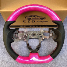 Load image into Gallery viewer, CZD Autoparts For Honda FK2 carbon fiber steering wheel gloss pink carbon fiber top&amp;bottom