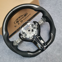 Load image into Gallery viewer, CZD Autoparts for BMW M5 F10 M6 F12 F13 carbon fiber steering wheel black stripe line at top