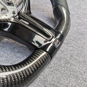 CZD Autoparts for BMW M5 F10 M6 F12 F13 carbon fiber steering wheel gloss black carbon fiber top and bottom