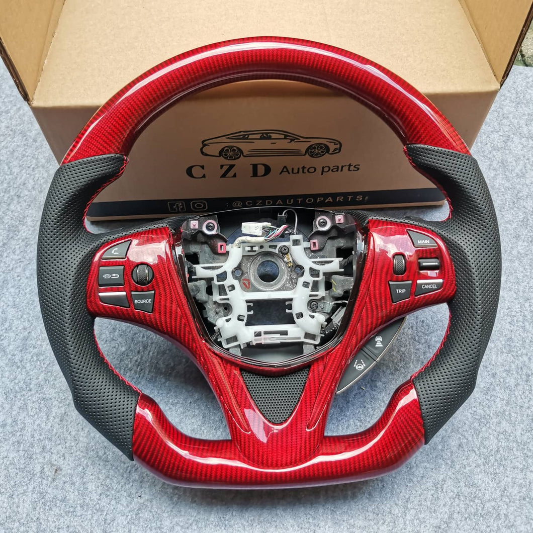 CZD auto parts for Acura 2015-2020 TLX carbon fiber steering wheel with black perforated leather