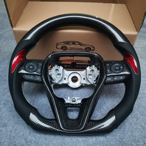 czd auto parts carbon fiber steering wheel for Toyota Corolla 2019-2020 with red thumb grips