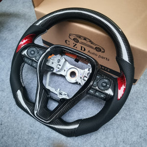czd auto parts carbon fiber steering wheel for Toyota Corolla 2019-2020 with red thumb grips