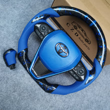 Load image into Gallery viewer, Customized for Toyota Avalon 2018-2022 carbon fiber steering wheel blue perforated leather knob（副本）
