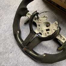 Load image into Gallery viewer, CZD Autoparts for BMW M5 F10 M6 F12 F13 carbon fiber steering wheel with  black carbon fiber paddles