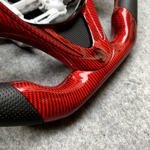 czd auto parts carbon fiber steering wheel for Acura TLX 2015-2021 with gloss red carbon fiber