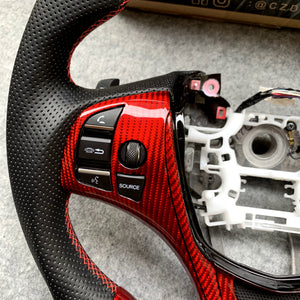 czd auto parts carbon fiber steering wheel for Acura TLX 2015-2021 with gloss red carbon fiber
