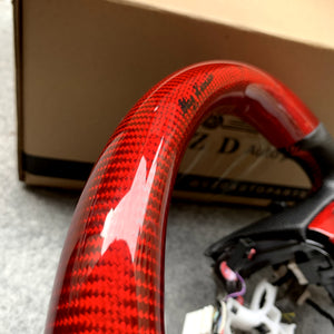 czd auto parts carbon fiber steering wheel for Acura TLX 2015-2021 with gloss red carbon fiber