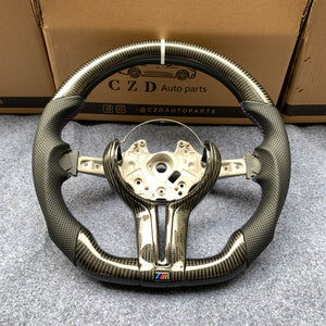 CZD Autoparts For BMW F83 M5 F10 M6 F06 F12 F13 carbon fiber steering wheel gloss carbon fiber trim