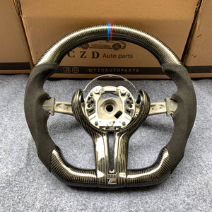 CZD Autoparts For BMW M2 F87 M3 F80 M4 F82 carbon fiber steering wheel with black alcantara sides
