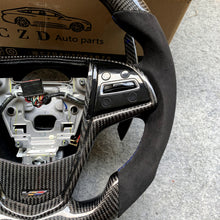 Load image into Gallery viewer, CZD auto parts for CTS 2014 2015 2016 carbon fiber steering wheel  with carbon paddle shifter