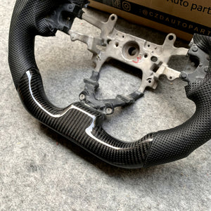 CZD Autoparts For Honda FK2 carbon fiber steering wheel yellow double stripe