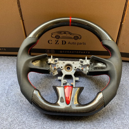 czd auto parts carbon fiber steering wheel for Infiniti Q50 with red trim