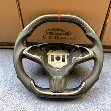 Load image into Gallery viewer, CZD auto parts for Tesla Model X 2016-2020 carbon fiber steering wheel with red stripe line