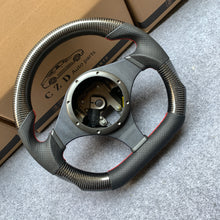 Load image into Gallery viewer, CZD auto parts carbon fiber steering wheel for Mitsubishi Lancer Evolution Evo 7 with black perforated leather