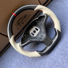 Load image into Gallery viewer, CZD auto parts for Tesla Model X 2016-2020 carbon fiber steering wheel with white perforated leather side