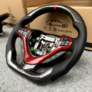 czd auto parts carbon fiber steering wheel for Acura TSX 2009-2014 with red stripe and trim
