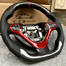 Load image into Gallery viewer, czd auto parts carbon fiber steering wheel for Acura TSX 2009-2014 with red stripe and trim