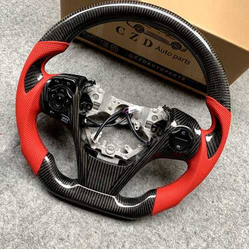 czd auto parts carbon fiber steering wheel for Toyota Camry with 3spoke 2012-2014 with black stitching