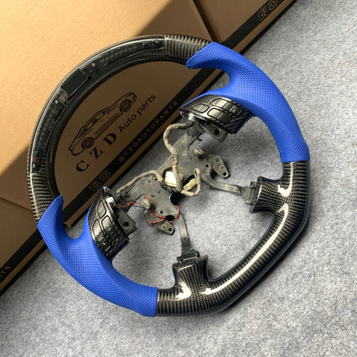 czd auto parts carbon fiber steering wheel for Honda Accord UC1 UC3 CM5 CM6 with blue perforated leather