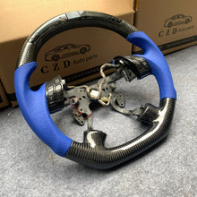 Load image into Gallery viewer, CZD auto parts for Honda Inspire carbon fiber steering wheel with blue perforated leather side