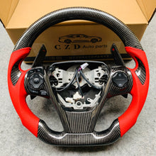 Load image into Gallery viewer, CZD For 2013、2014、2015、2016、2017 7th Toyota Gamry carbon fiber steering wheel with gloss black carbon fiber thumbgrips