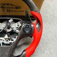 Load image into Gallery viewer, CZD For 2013、2014、2015、2016、2017 7th Toyota Gamry carbon fiber steering wheel with gloss black carbon fiber top&amp;bottom&amp;trims