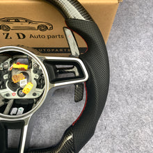 Load image into Gallery viewer, CZD auto parts for Macan models 2014 - 2022 carbon fiber steering wheel with perforated leather