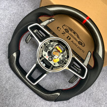 Load image into Gallery viewer, CZD auto parts for Boxster &amp; 718 Boxster Models - 2013 - 2023 carbon fiber steering wheel with perforated leather