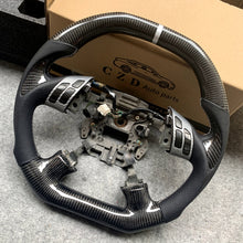 Load image into Gallery viewer, czd auto parts carbon fiber steering wheel for Honda 7th gen Accord Sedan TESTED LX 2003-2007 with gloss black carbon fiber thumbgrips