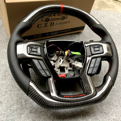 CZD Auto Parts carbon fiber steering wheel for Ford F-250 2017-2021