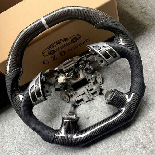 czd auto parts carbon fiber steering wheel for Honda Accord UC1 UC3 CM5 CM6 with gloss black carbon fiber thumbgrips