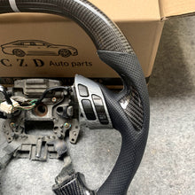 Load image into Gallery viewer, czd auto parts carbon fiber steering wheel for Honda 7th gen Accord Sedan TESTED LX 2003-2007 with gloss black carbon fiber thumbgrips