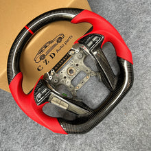 Load image into Gallery viewer, czd auto parts carbon fiber steering wheel for Honda Odyssey 2011-2017 with red perforated leather