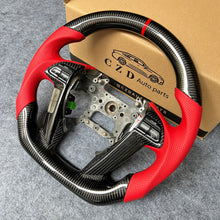 Load image into Gallery viewer, CZD auto parts for Honda Odyssey 2011-2017 carbon fiber steering wheel with red perforated leather side