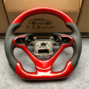 czd auto parts carbon fiber steering wheel for Acura TSX 2009-2014 with red carbon fiber and stitch